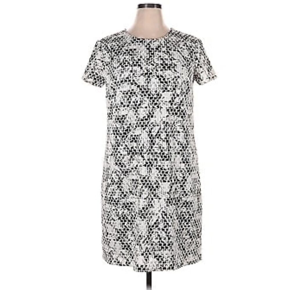 Maggy London Women's Short Sleeve Floral Jacquard Knit Mini Dress Size 14 Multi